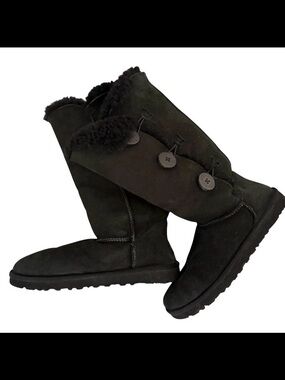UGG Black Winter Boots with Rugged Sole
